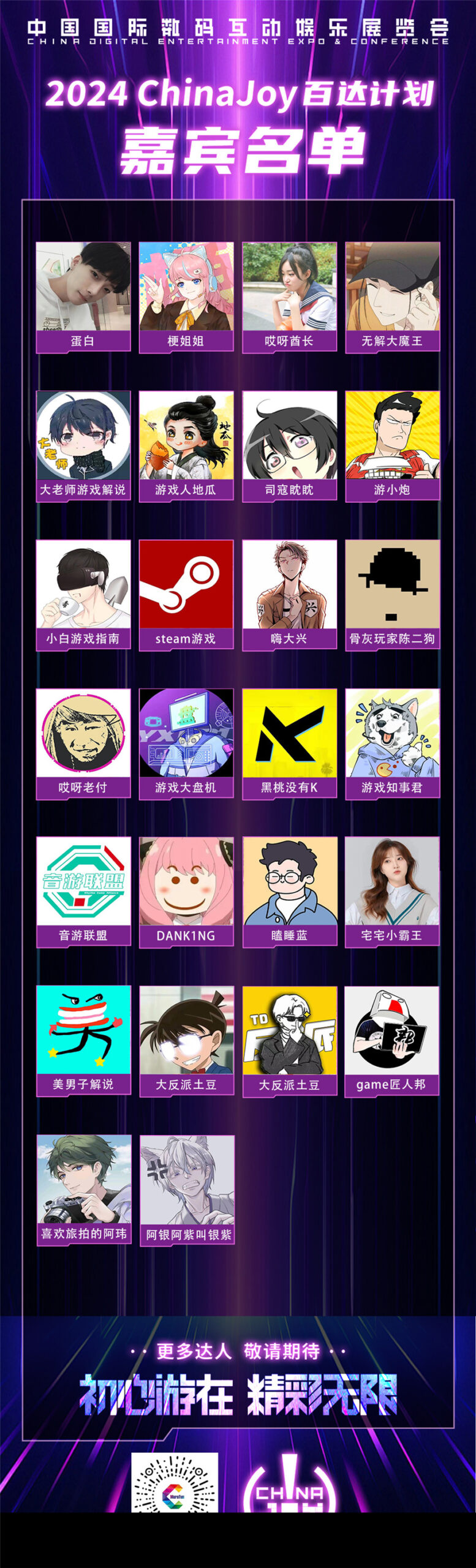 重磅!2024 ChinaJoy 展商展台活动汇总(部分),ChinaJoy百达计划KOL名单公布 https://popsoft.com/wp-content/uploads/2024/07/%E7%99%BE%E8%BE%BE1%E6%B8%B8%E6%88%8F%E8%BE%BE%E4%BA%BA-1-scaled.jpg