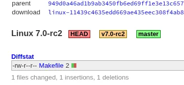 Linux7.0‑rc2发布:Torvalds对改动规模表达不满 https://popsoft.com/wp-content/uploads/2026/03/Linux-7.0-rc2.webp