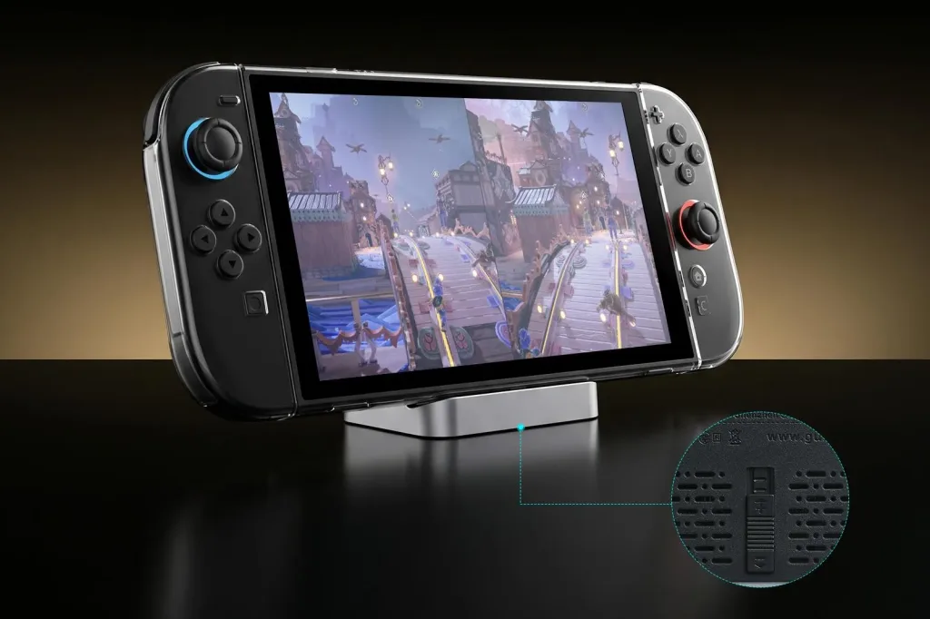 https://popsoft.com/wp-content/uploads/2026/06/谷粒科技推出Switch2便携底座，支持电视输出与桌面充电-2-1024x682.webp