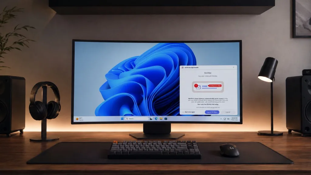 https://popsoft.com/wp-content/uploads/2026/07/微软确认Windows11不包含推广类弹窗，LG已暂停McAfee试用弹窗-1024x576.webp